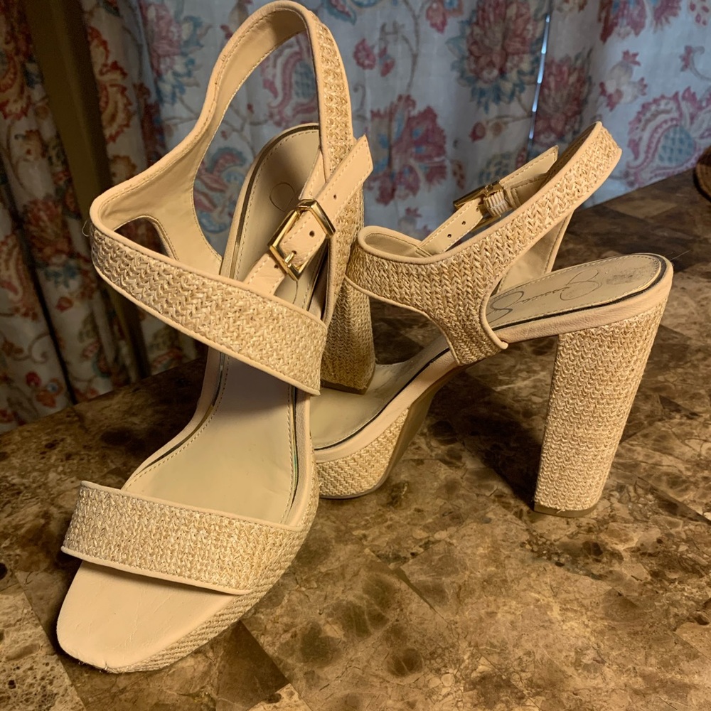 JESSICA SIMPSON basketweave sandals